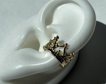 crown ear cuff gold plate