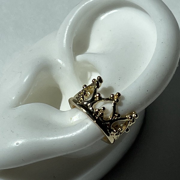 crown ear cuff gold plate