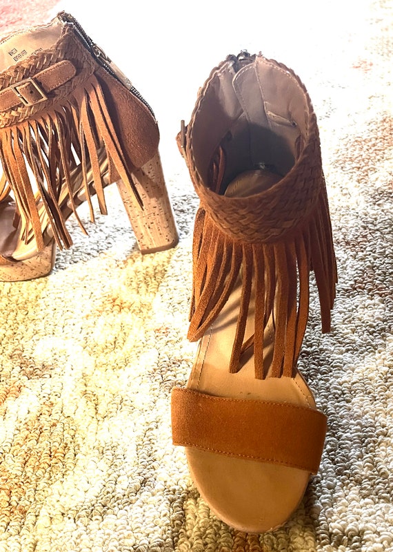 Nanette Lepore camel suede shoes size 6 - image 3