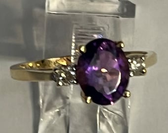 Amethyst-Ring in 14 Karat Gold Gr. 9