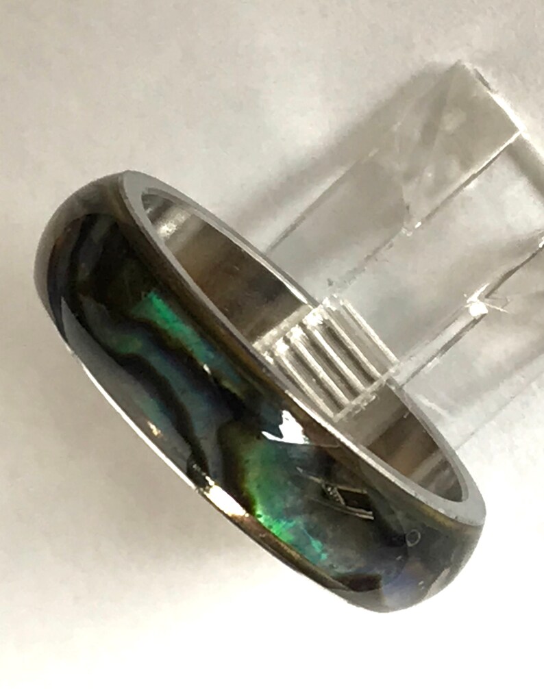 Paua shell ring band sizes 8 thru 11