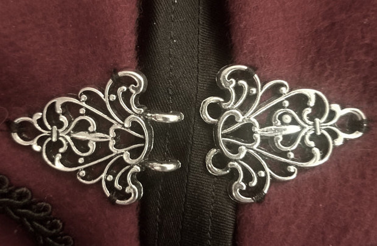 Silver Filigree Cloak Clasp Cape Closure Fibula Penannular Etsy