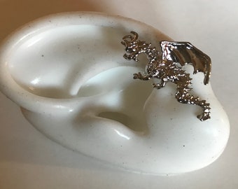 Dragon earcuff silver plate