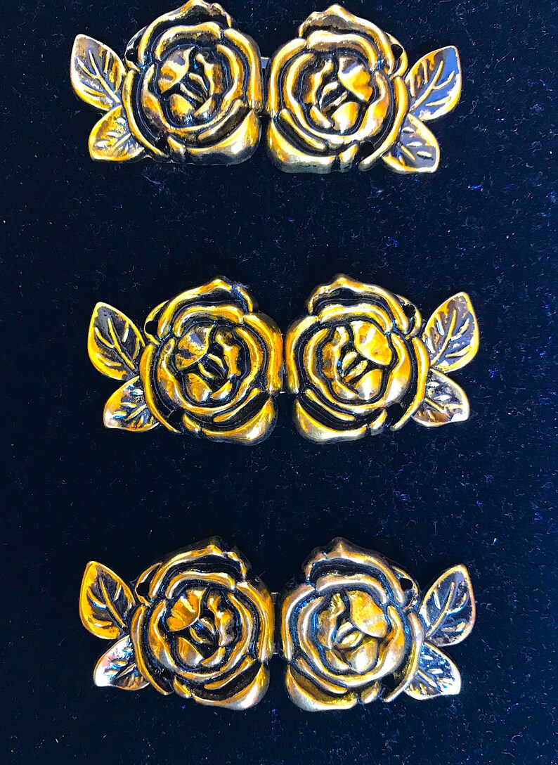 penannular fibula Cloak Clasp set Gold Rose SET of three