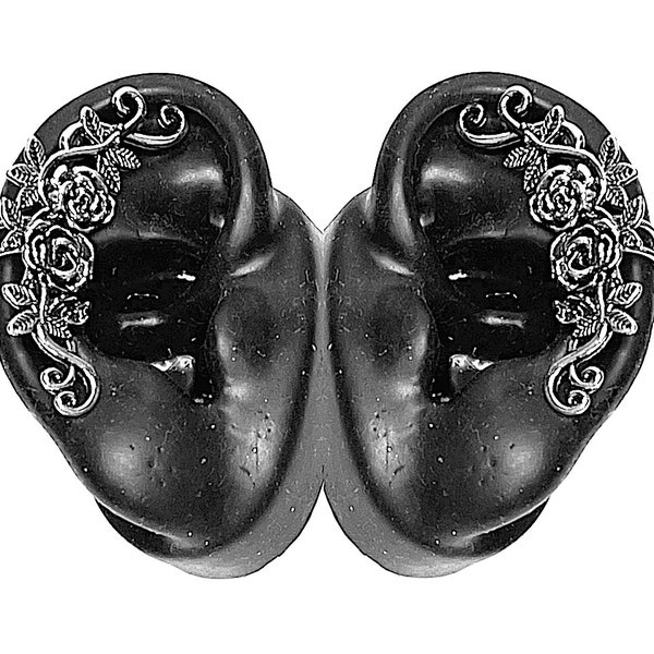 rose ear cuffs elf ears silver or gold