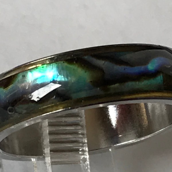 Paua shell ring band sizes 8 thru 11