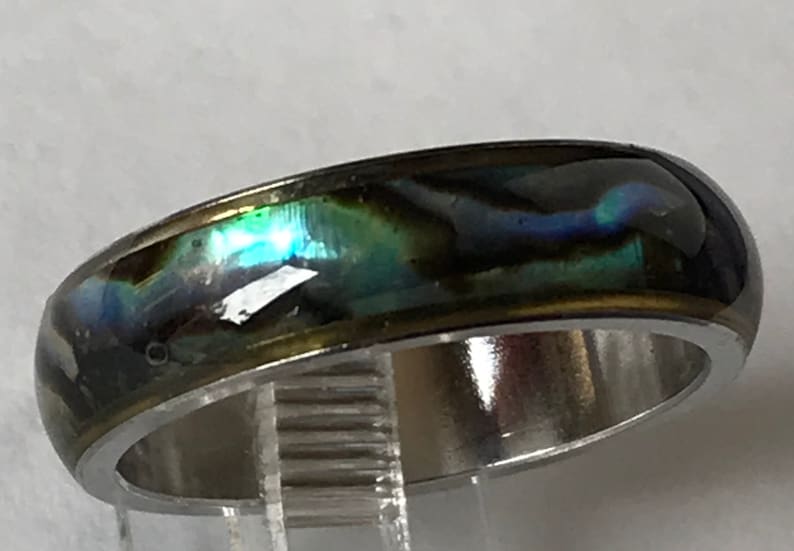 Paua shell ring band sizes 8 thru 11