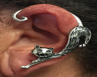 Cat Ear cuff silver plate