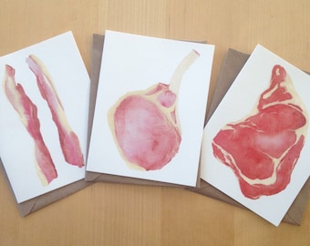 Set of 3 Cards - Meat Pack