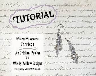 Micro Macrame Silver Moon Glow Earring TUTORIAL
