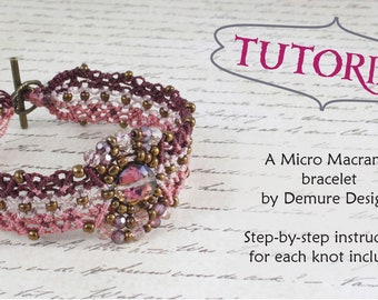 Micro Macrame Double Diamond Bracelet Tutorial