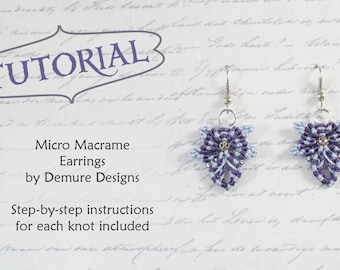 Micro Macrame Out of the Blue Earring TUTORIAL
