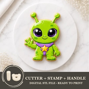 Alien Cookie Cutter & Stamp STL | Space Adventure 3D Print File