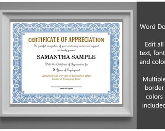 10 Certificate Of Appreciation Template Word Doc