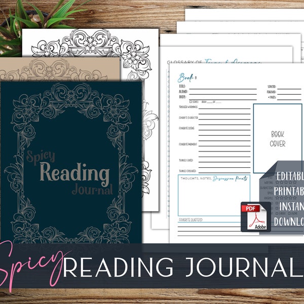 Spicy Reading Journal | Booktok Spice Rating Review | Romance Reading Diary | Book Club Notes | TBR Digital | Printable | PDF | US Letter