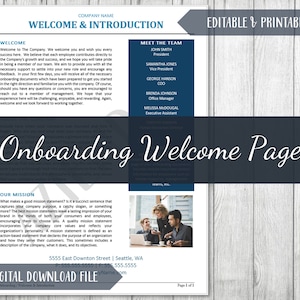 Employee Welcome & Introduction Flyer Template | New Hire Template | Human Resources | Digital Download | Editable Word HR Template | 8.5x11
