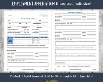 job application template etsy