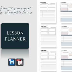 PLR Lesson Planner, Minimal, PDF, Word, Editable & Printable, US Letter