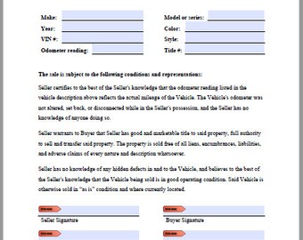 bill of sale etsy