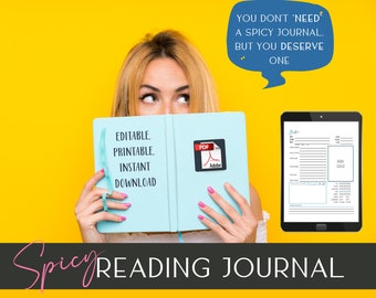 Spicy Reading Journal: Booktok Review Diary (Printable PDF)