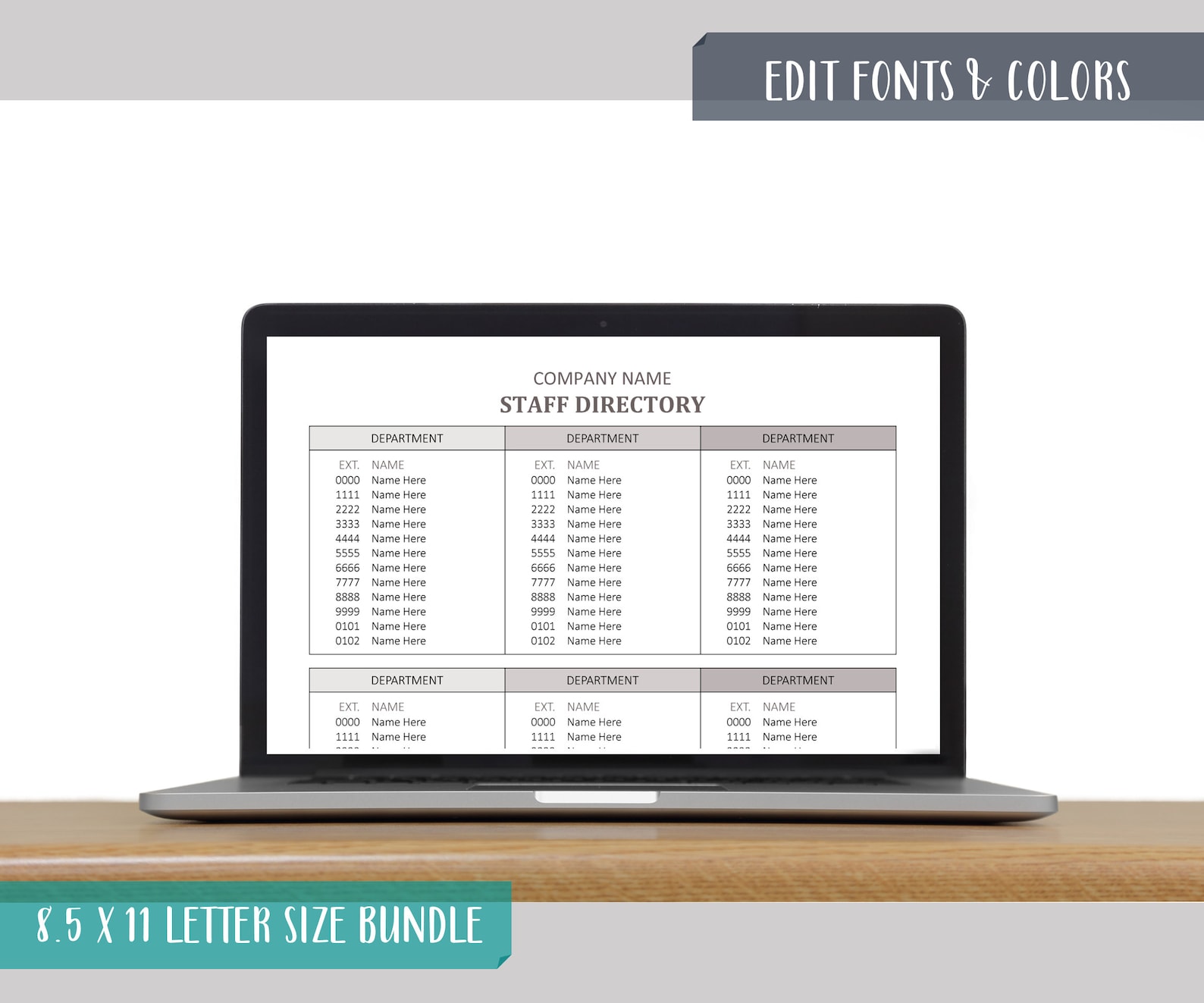 Employee Directory Template: Staff Contact List (microsoft Word .dotx ...