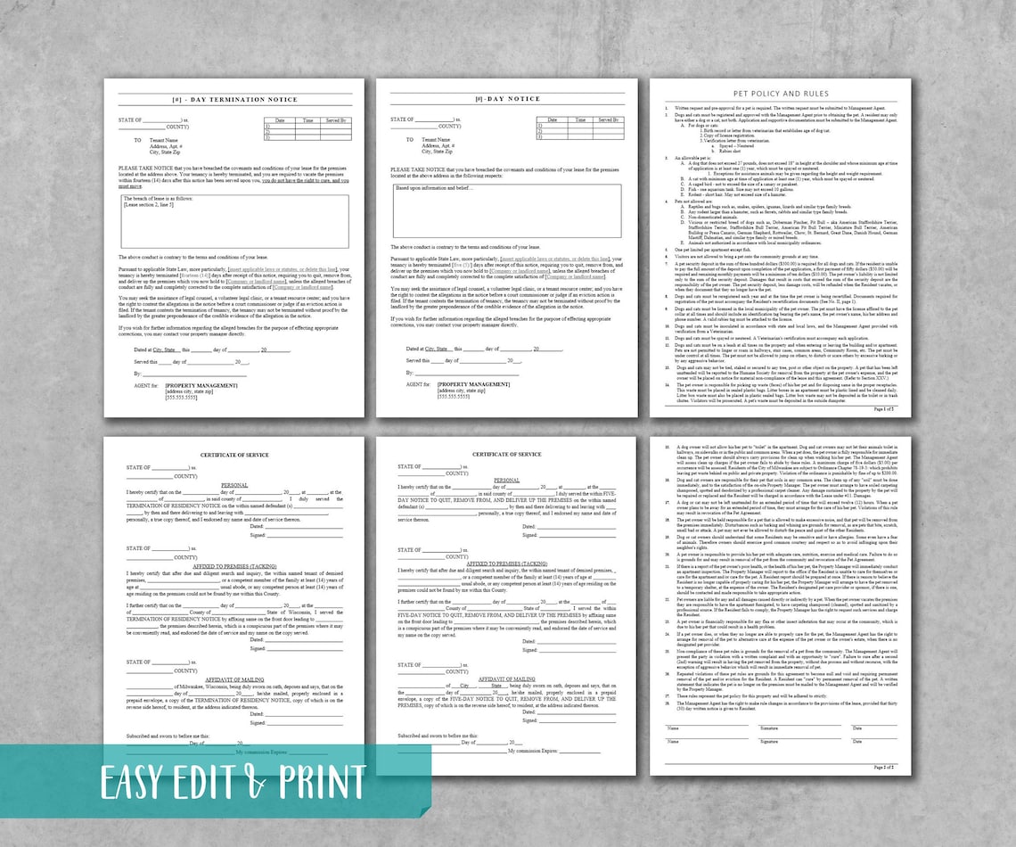 Tyson Prop Rent Form.pdf Landlord Rental Templates Bundle 15 Forms Tenant Forms Renter, Landlord ...