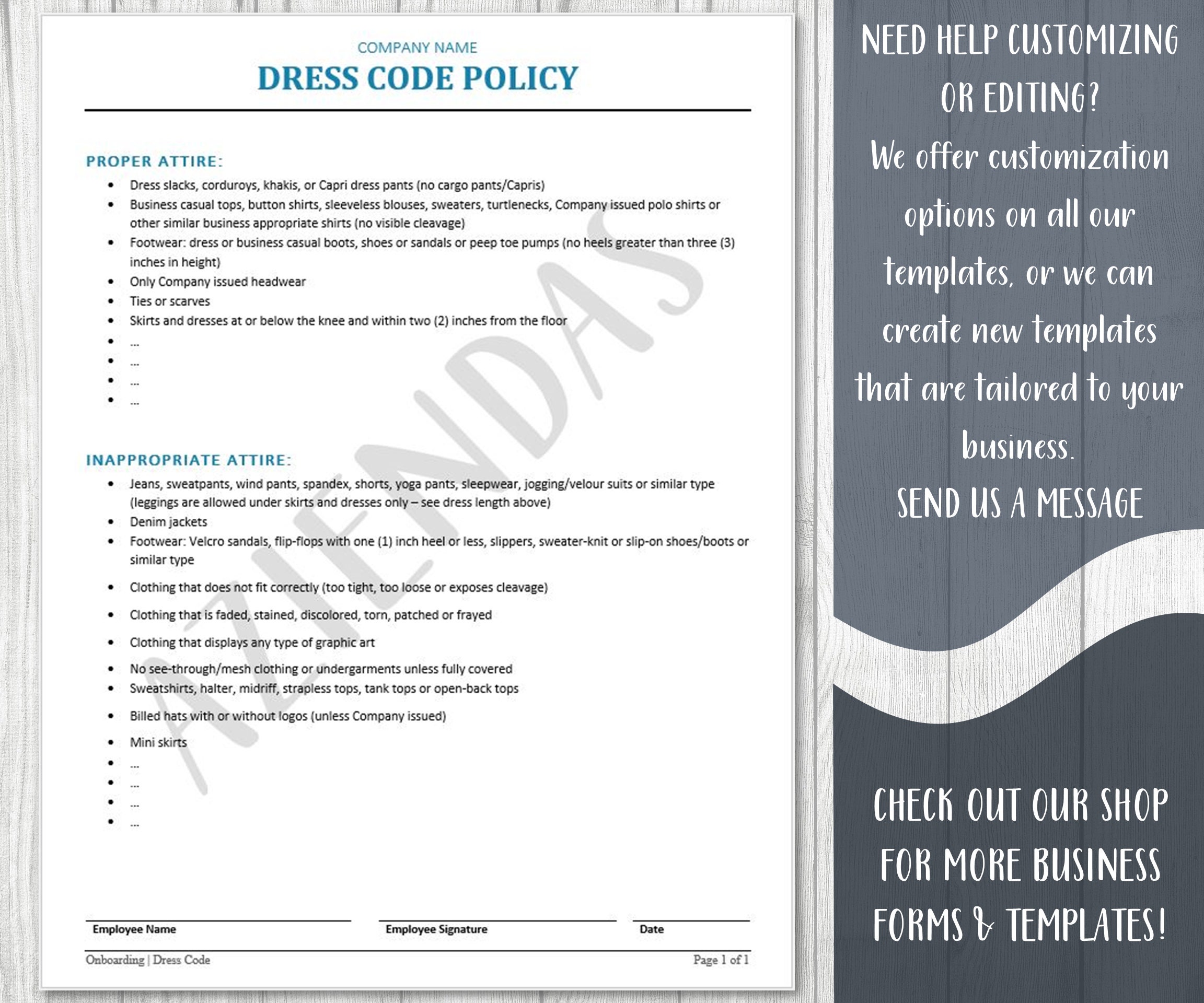 Employee Dress Code Policy Template HR Onboarding Templates Employee Dress Code Policy Template HR Onboarding Templates