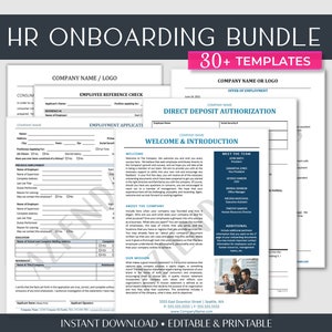 Paquete de incorporación de empleados más de 30 páginas / Paquete de recursos humanos Nueva contratación / Manual del empleado / Plantilla de formulario comercial de recursos humanos de Word editable / Tamaño de letra 8.5x11
