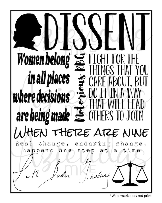 HOT Ruth Bader Ginsburg Letter RBG Quote Poster: Ruth Bader