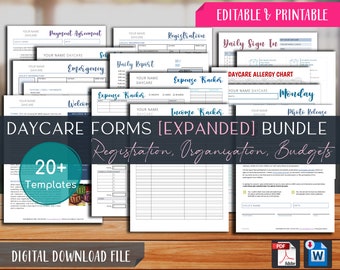 Daycare Enrollment Forms Bundle: Childcare Business Templates (Word, PDF)