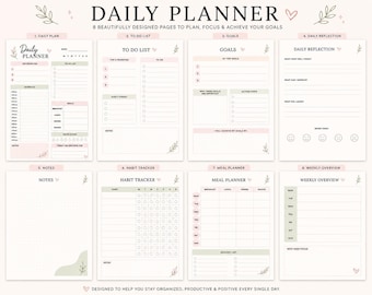 Planificador diario imprimible en PDF