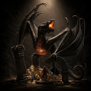 Smaug The Hobbit 3D STL File, Dragon Figurine for 3D Printing