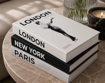 Decorative Book Bundle Set: Paris, New York, London Fashion Coffee Table Books