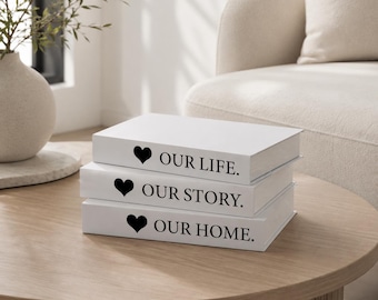 Set of 3 Decorative Faux Books: Modern Home Decor, Living Room Styling