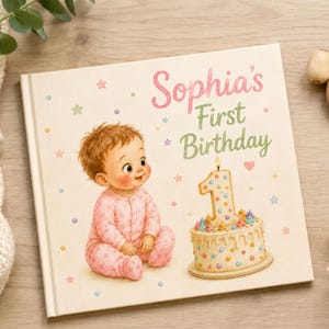 Personalized First Birthday Book, Custom Baby Keepsake Gift, 1st Birthday Gift for Boy or Girl, Personalized Storybook