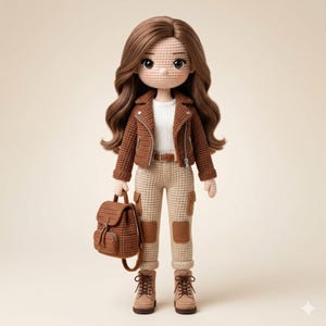 Boho Crochet Fashion Doll Pattern, Amigurumi Tutorial, PDF (11 inch)
