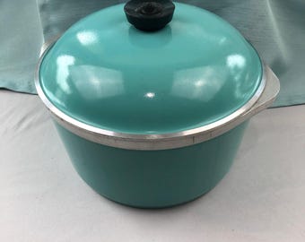 Vintage CLUB Aluminum Cookware 5 Qt Dutch Oven w/ Matching  Lid - Turquoise
