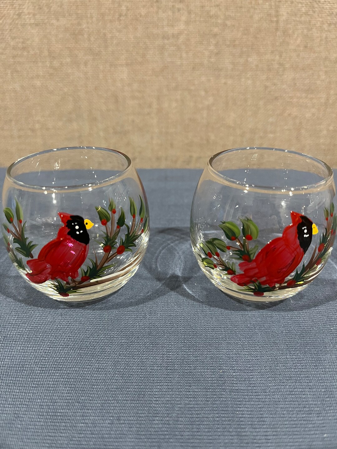 Cardinal Votive Candle Holders Set of 2 Etsy