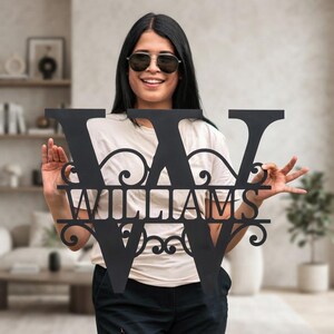 Custom Metal Name Sign, Personalized Family Monogram for Outside and Home