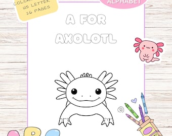 Animal Alphabet A–Z Coloring Pages | Printable Print | ABC Animal Worksheets for Kids