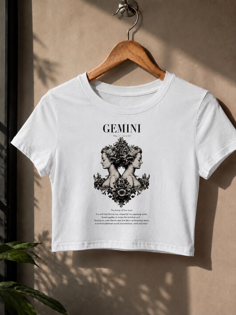 Gemini Twins Illustration Crop Tee