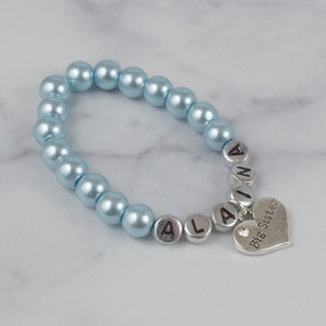 Brisk Blue Big Sister Bracelet, Sister Bracelet, Big Sister Gift, Big Sister Jewelry, Sister Gift, Charm Bracelet, Sister Jewelry