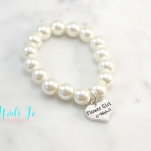 Flower Girl Gift | Wedding Jewelry | Flower Girl Bracelet | Pearl Bracelet | Minimalist Wedding Jewelry | Cream Flower Girl Jewelry | Custom
