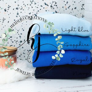 Gildan 18000 Crewneck Sweatshirt Stacked Pile Mockup | Blue Crewneck Sweatshirt Mockup | Sweatshirt Mockup | Shades of Blue | Digital File
