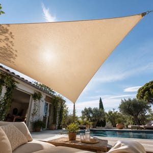 Voile d'ombrage triangulaire imperméable, protection UV contre le soleil pour patio, jardin, cour, terrasse, piscine