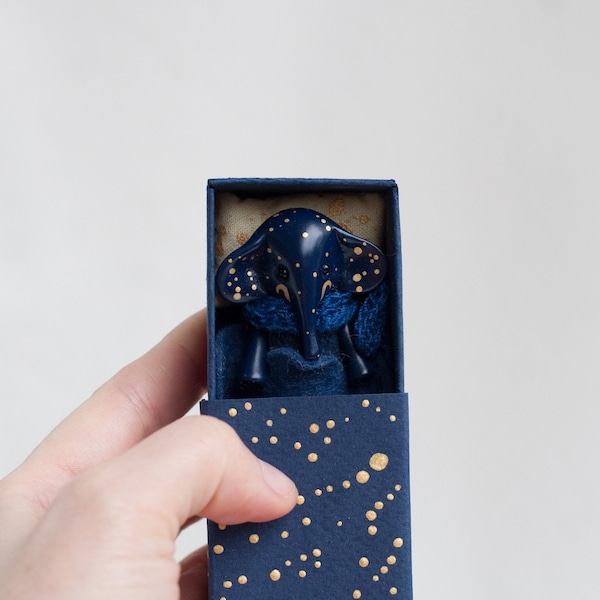 Miniature starry blue elephant toy