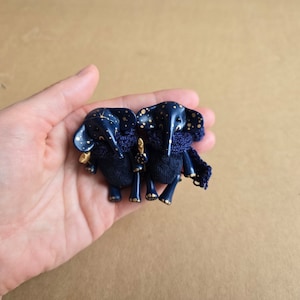 Miniature starry blue elephant toy image 4