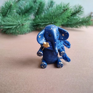 Miniature starry blue elephant toy image 5