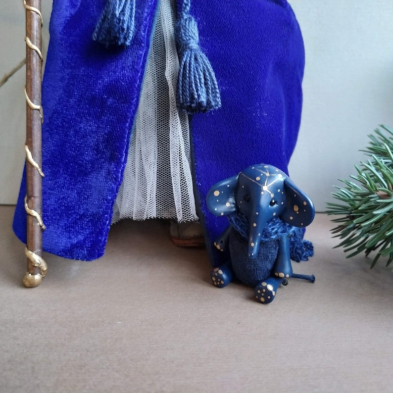 Miniature starry blue elephant toy image 7