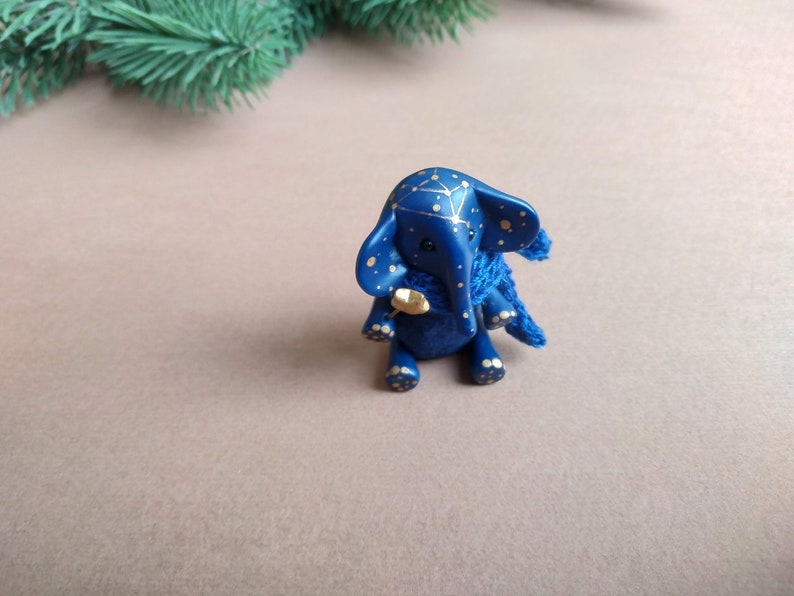 Miniature starry blue elephant toy image 9